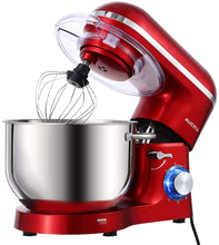Load image into Gallery viewer, Aucma Stand Mixer,6.5-QT 660W 6-Speed Tilt-Head Food Mixer, Kitchen Electric Mixer with Dough Hook, Wire Whip & Beater 2 Layer Red Painting (6.5QT, Red)