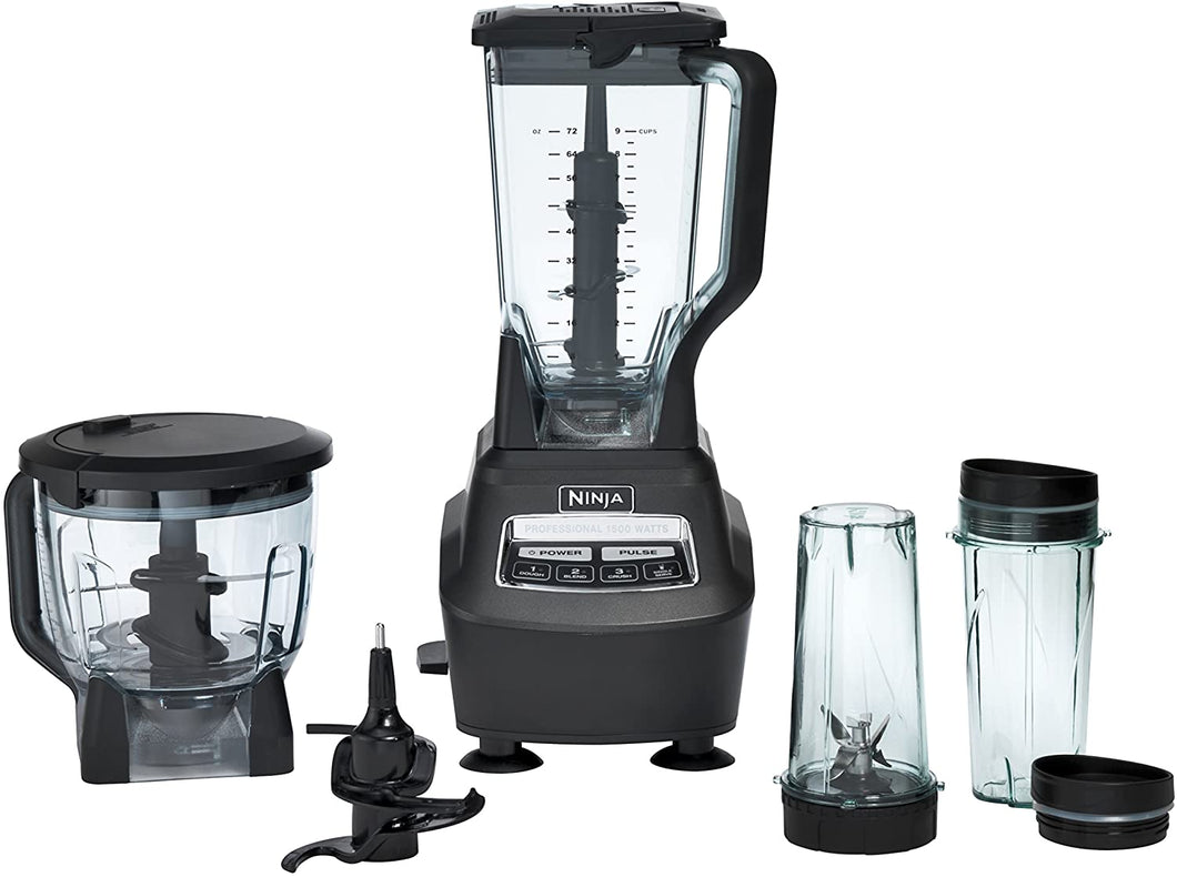 Ninja Mega Kitchen System (BL770) Blender/Food Processor with 1500W Auto-iQ Base, 72oz Pitcher, 64oz Processor Bowl, (2) 16oz Cup for Smoothies, Dough & More